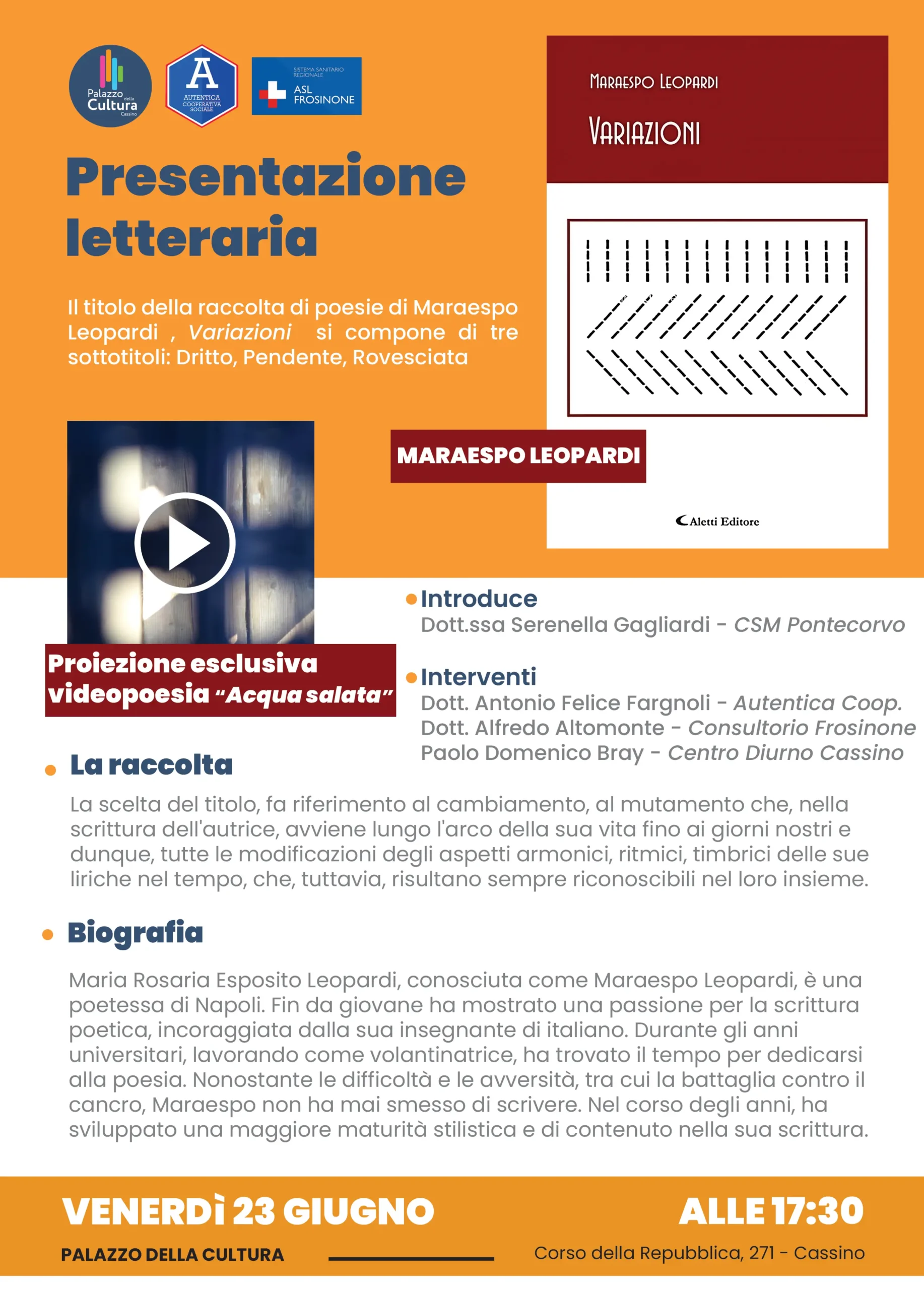 Maraespo Leopardi Variazioni locandina
